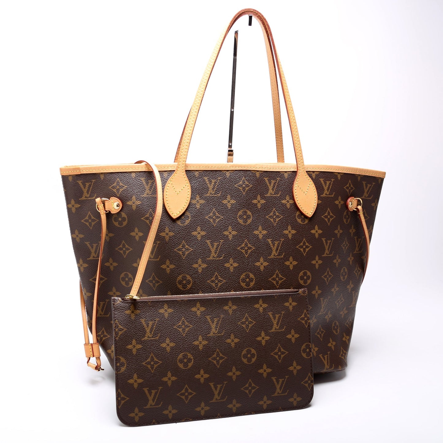Louis Vuitton Neverfull MM Monogram Beige Wallet Case