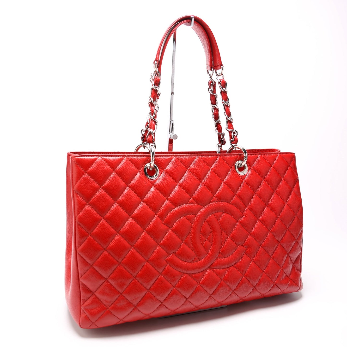 Chanel Grand Shopping Caviar XL Red Tote Bag