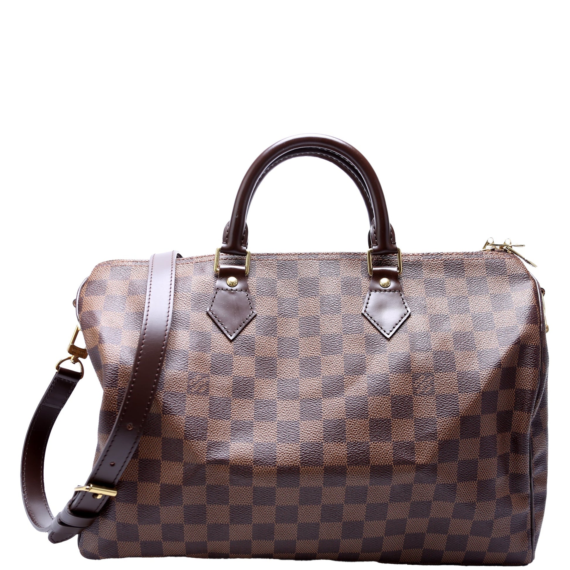 Louis Vuitton Speedy 35 Bandouliere Ebene Damier Handbag Ebene 14