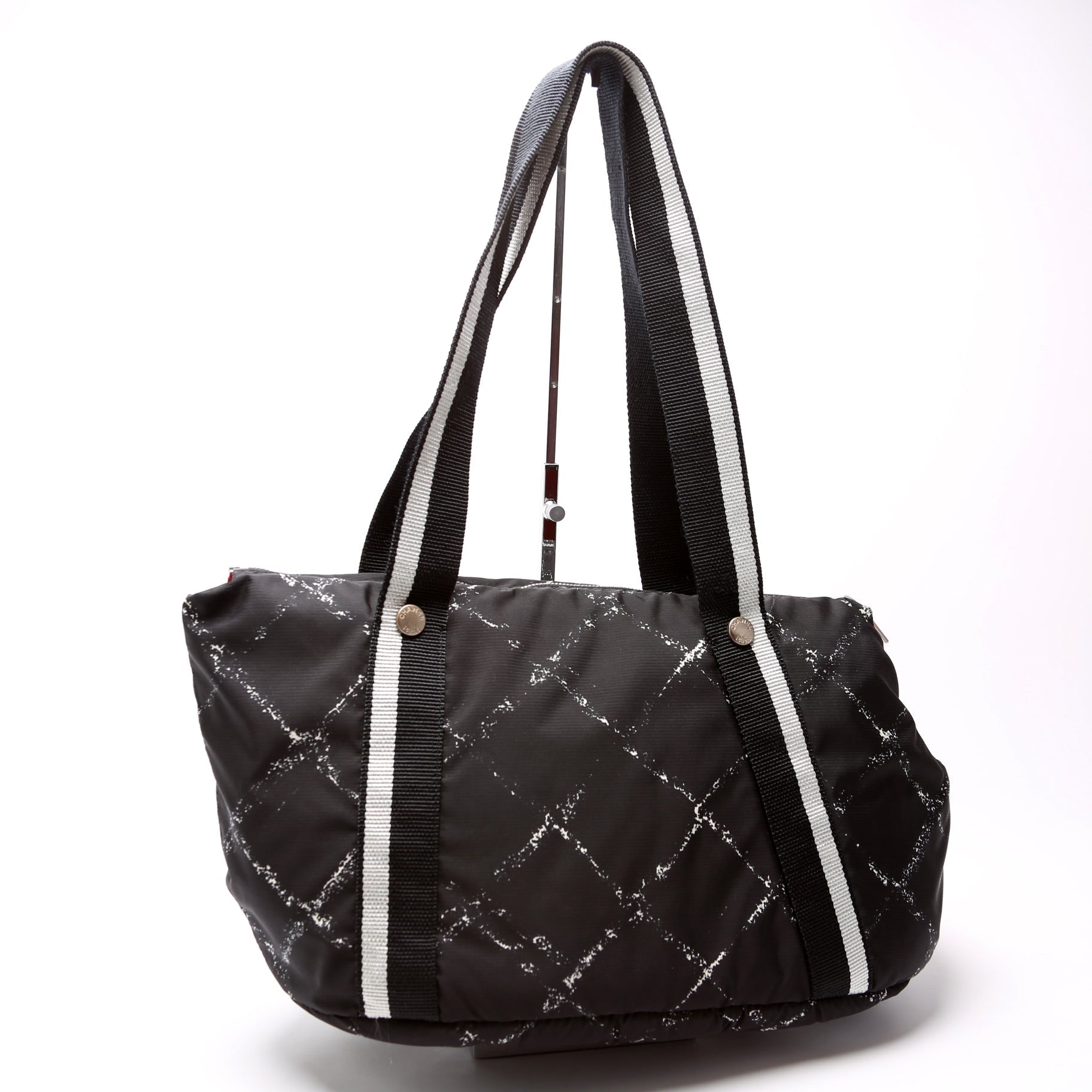 Chanel Ligne Nylon Pet Carrier 5M Black Travel Bag