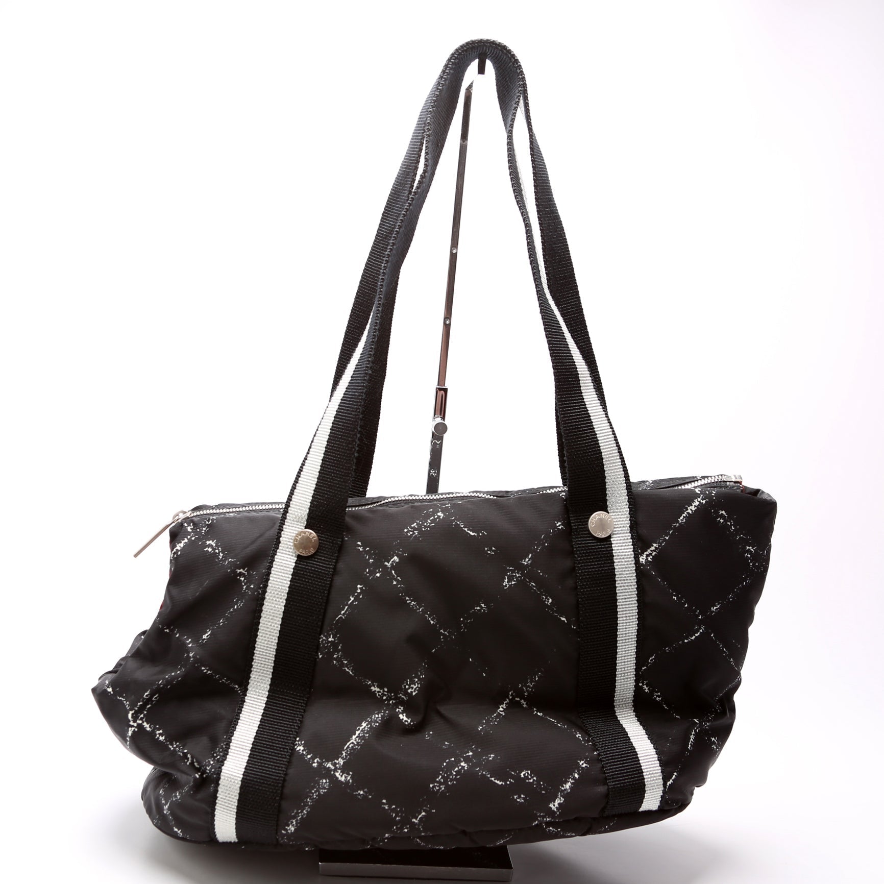 Chanel Ligne Nylon Pet Carrier 5M Black Travel Bag