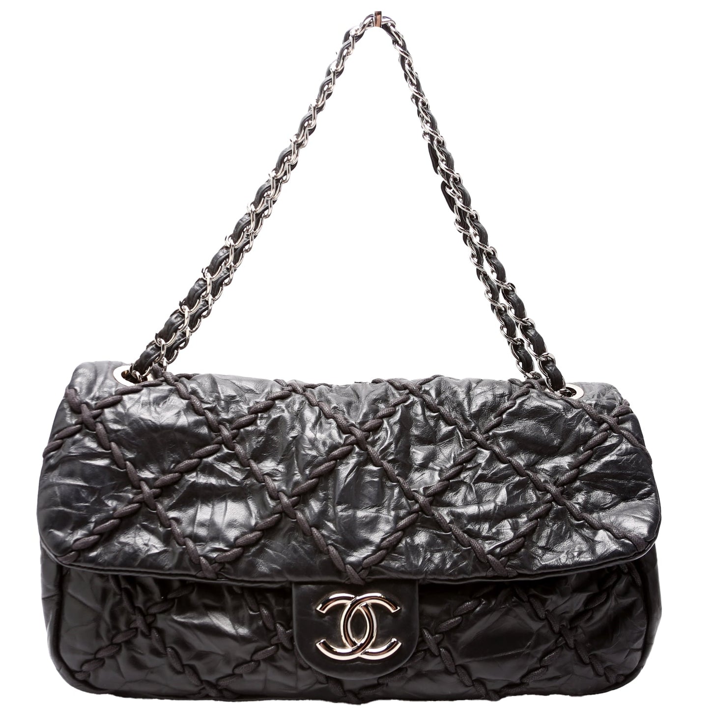 Chanel Ultra Stitch Jumbo Flap Calfskin 14M Black Handbag