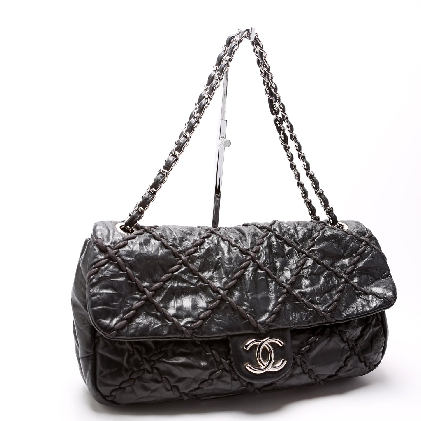 Chanel Ultra Stitch Jumbo Flap Calfskin 14M Black Handbag