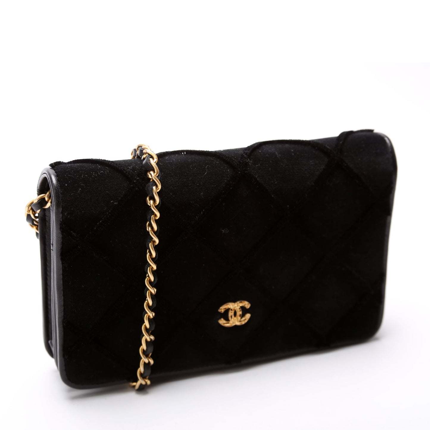 Chanel WOC 3D Quilted Velvet 24M Black Clutch Bag