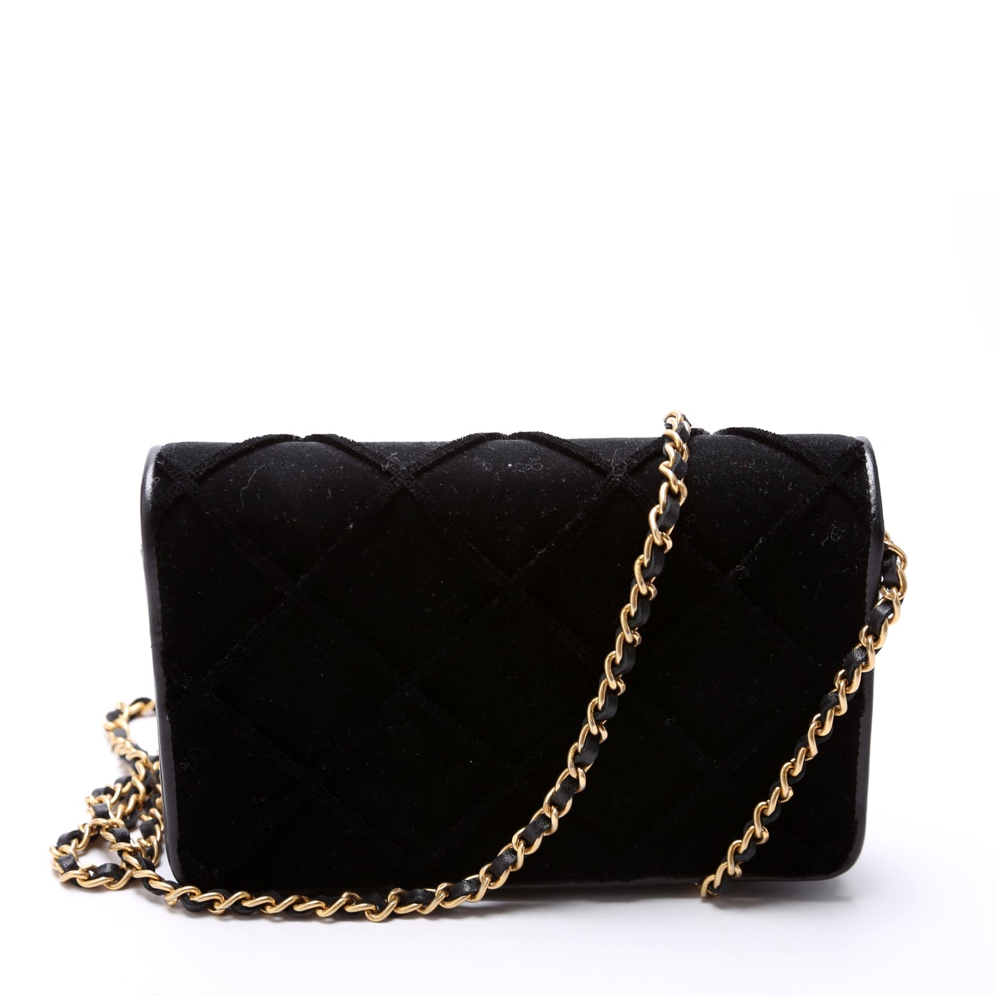 Chanel WOC 3D Quilted Velvet 24M Black Clutch Bag