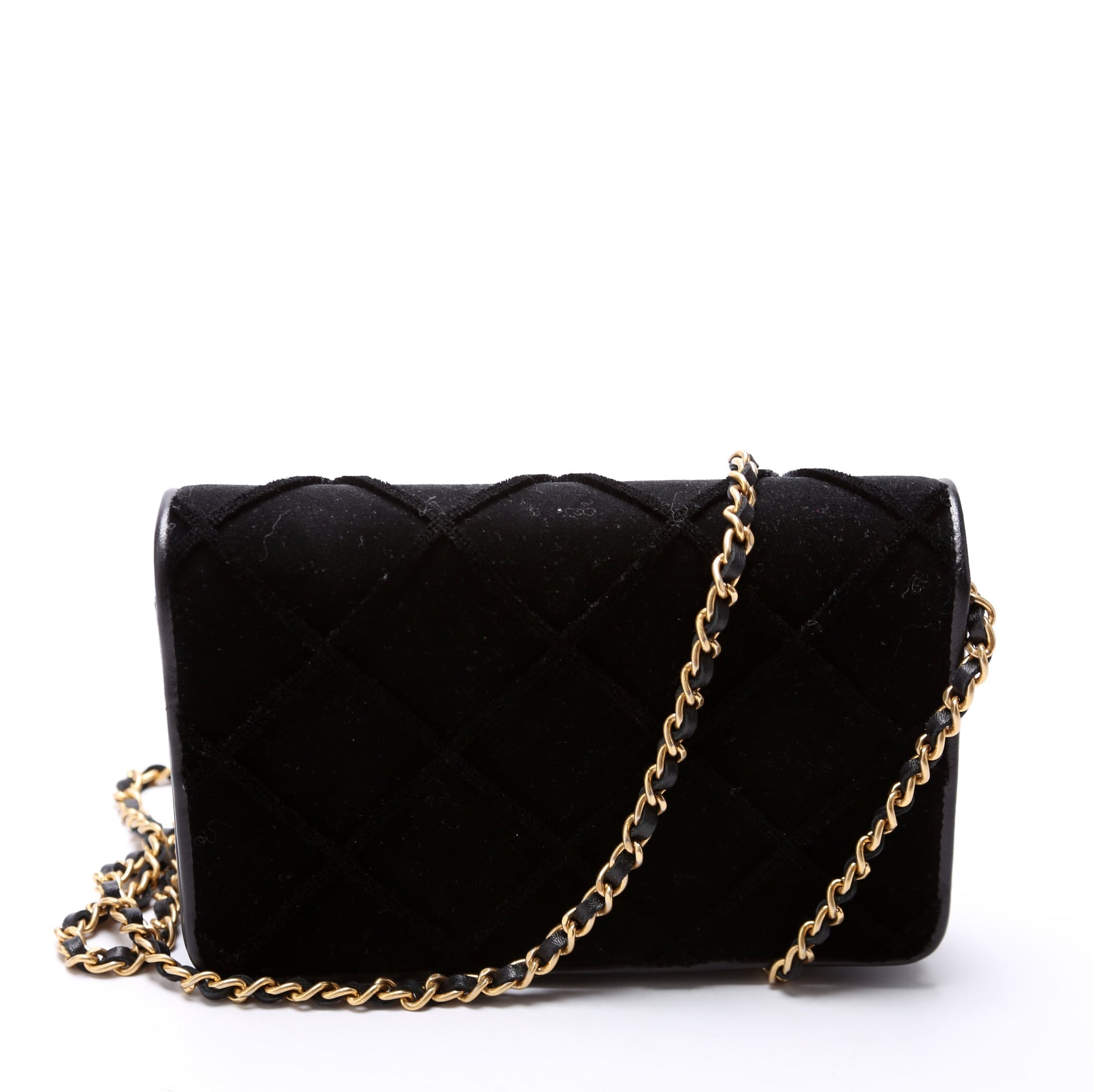 Chanel WOC 3D Quilted Velvet 24M Black Clutch Bag