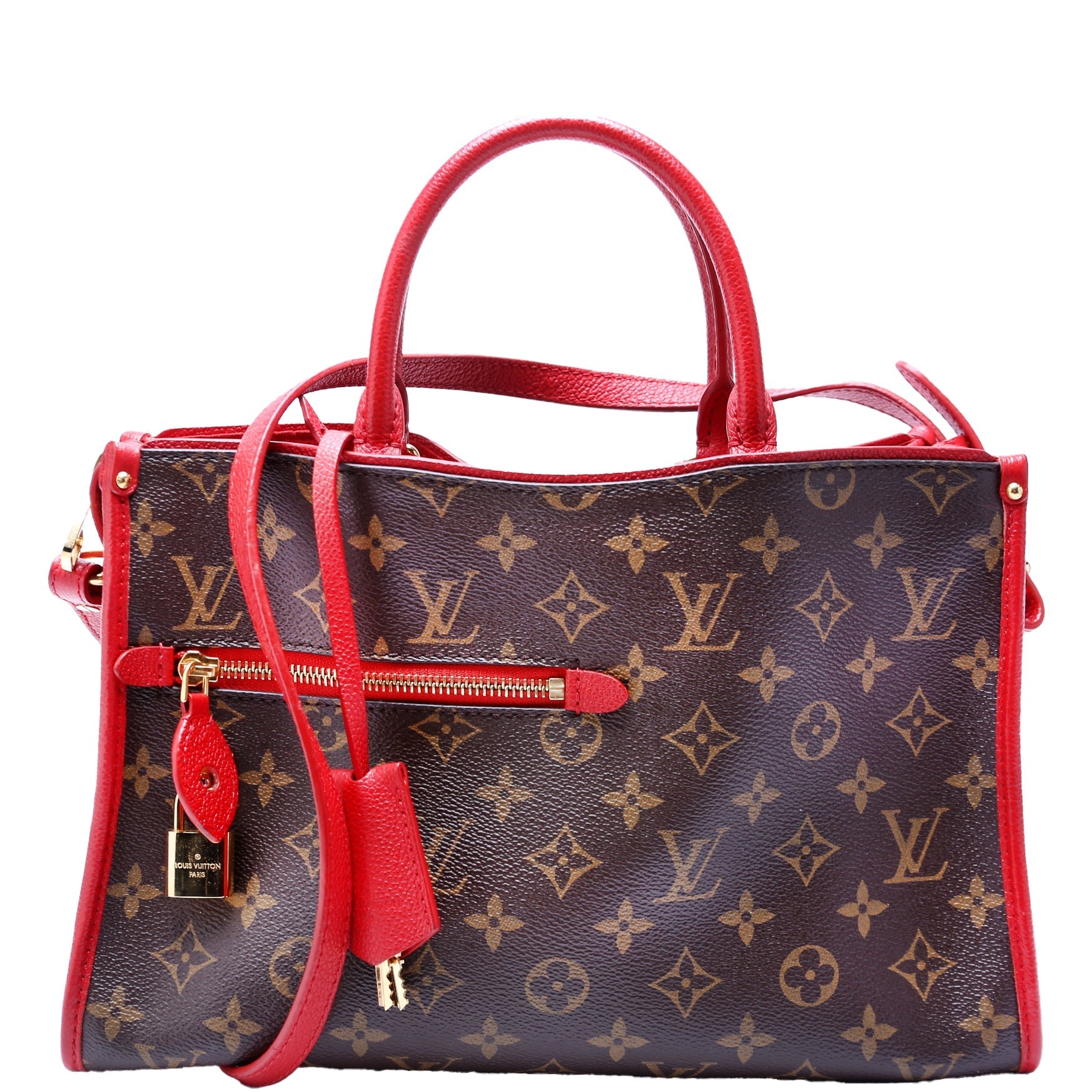 Louis Vuitton Popincourt PM NM Monogram Red Handbag Red 1