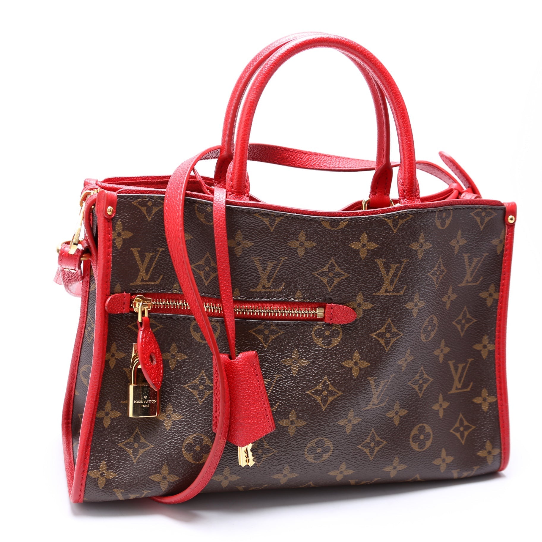 Louis Vuitton Popincourt PM NM Monogram Red Handbag Red 1