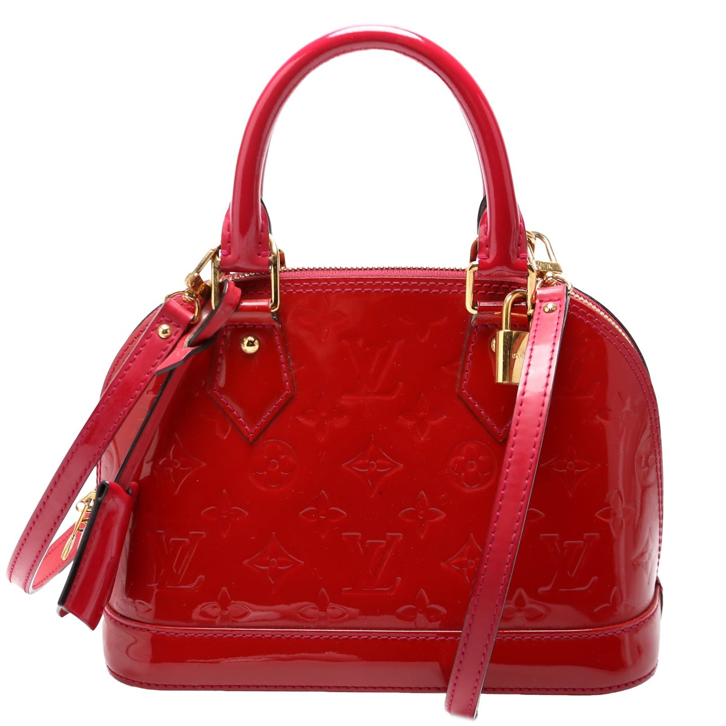 Louis Vuitton Alma BB Vernis Red Handbag