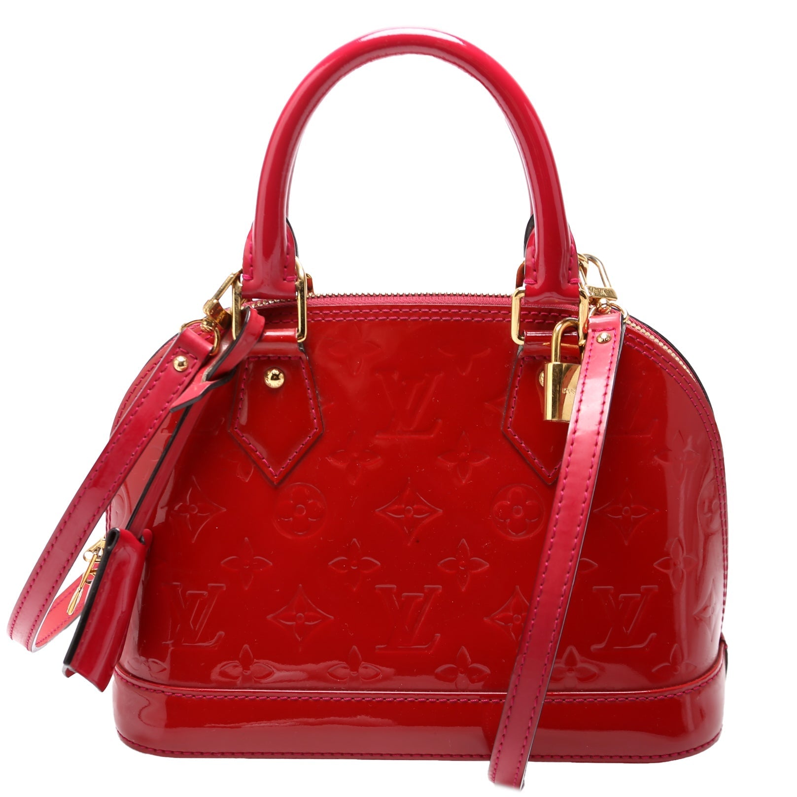 Louis Vuitton Alma BB Vernis Red Handbag