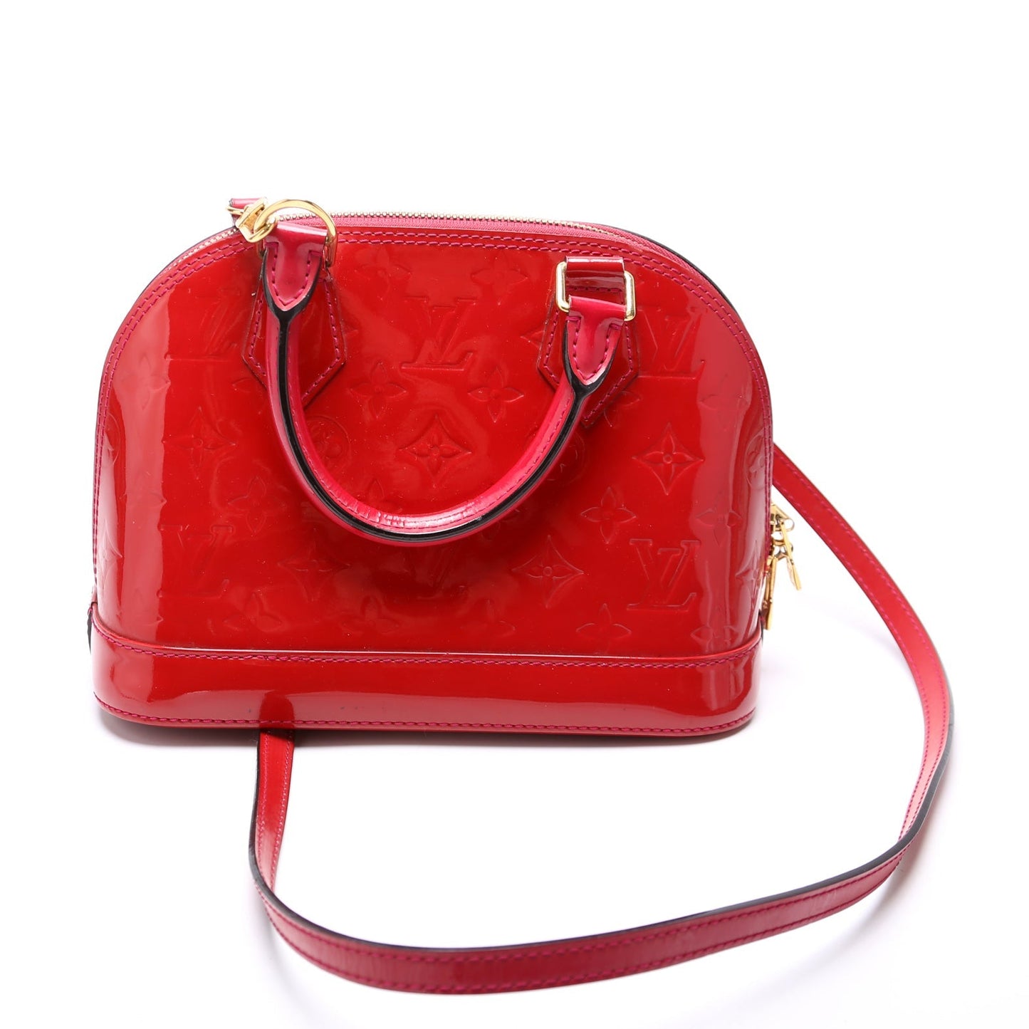 Louis Vuitton Alma BB Vernis Red Handbag