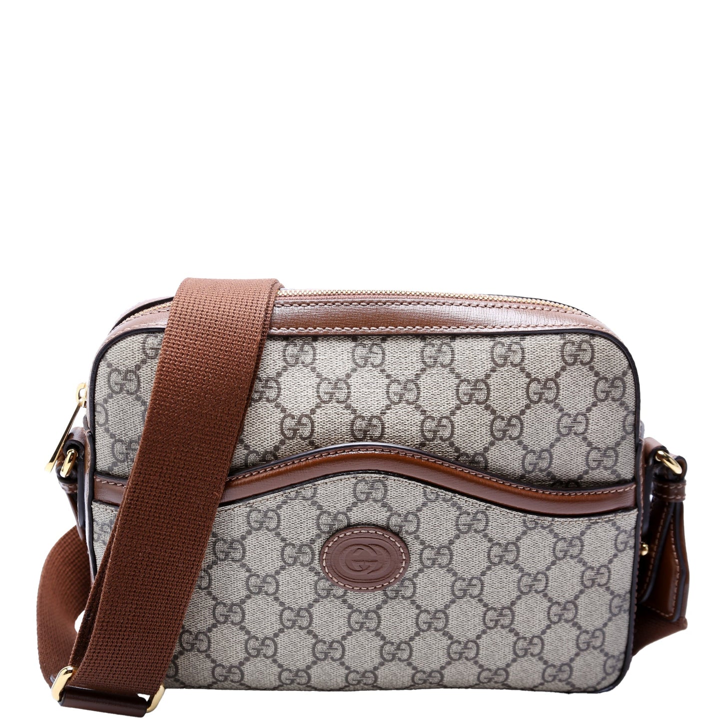 Gucci Interlocking GG Messenger Brown Travel Bag