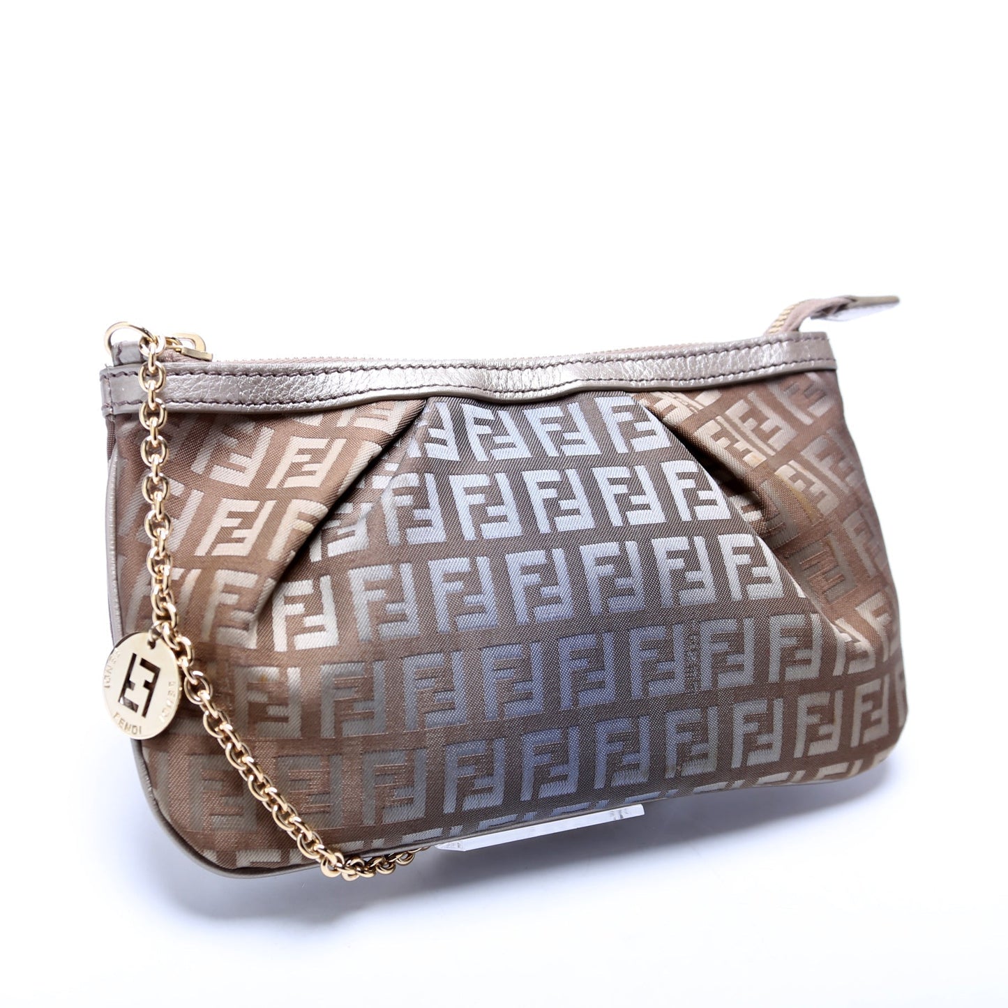 Fendi Gradient Zucchino Forever Pochette Bag Brown Travel Bag
