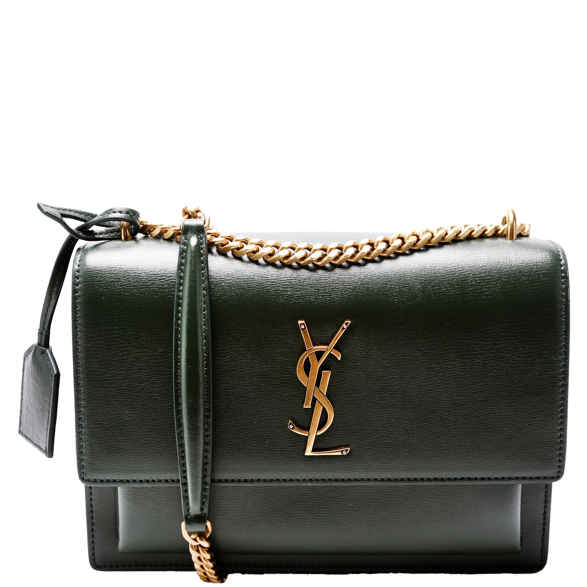YSL Saint Laurent Saint Laurent Sunset Smooth Bag Leather Green Travel Bag