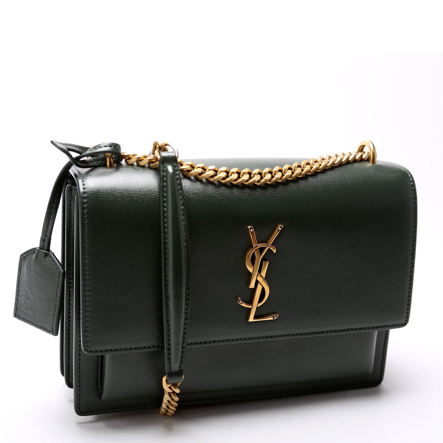YSL Saint Laurent Saint Laurent Sunset Smooth Bag Leather Green Travel Bag