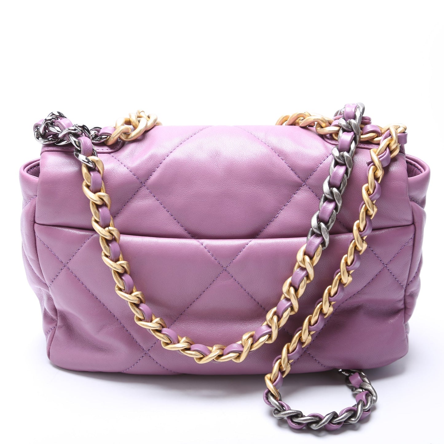 Chanel Quilted Goatskin 19 Flap 30M Purple Handbag
