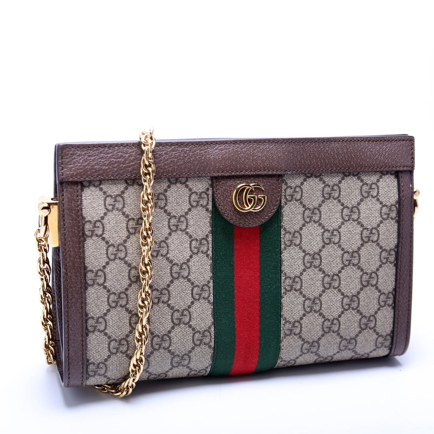 Gucci GG Supreme Ophidia Brown Small Chain Travel Bag
