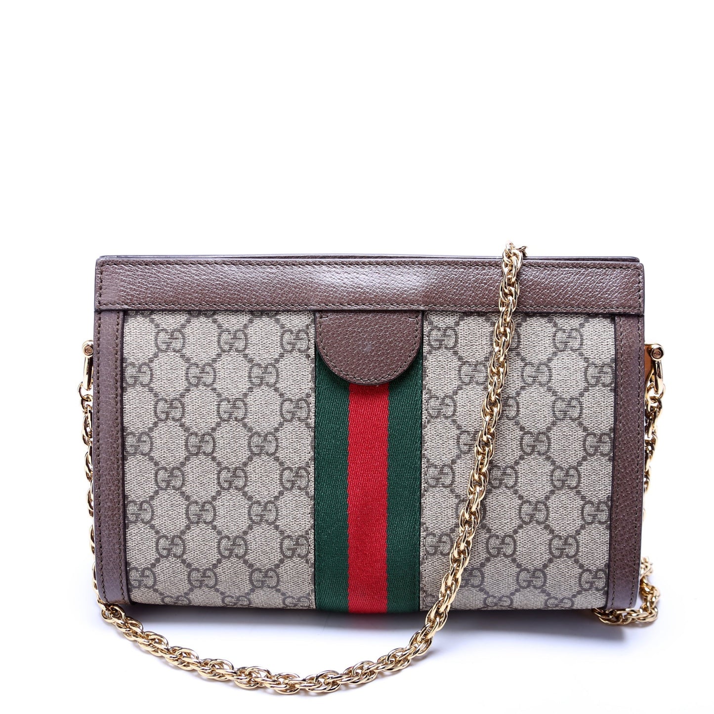 Gucci GG Supreme Ophidia Brown Small Chain Travel Bag