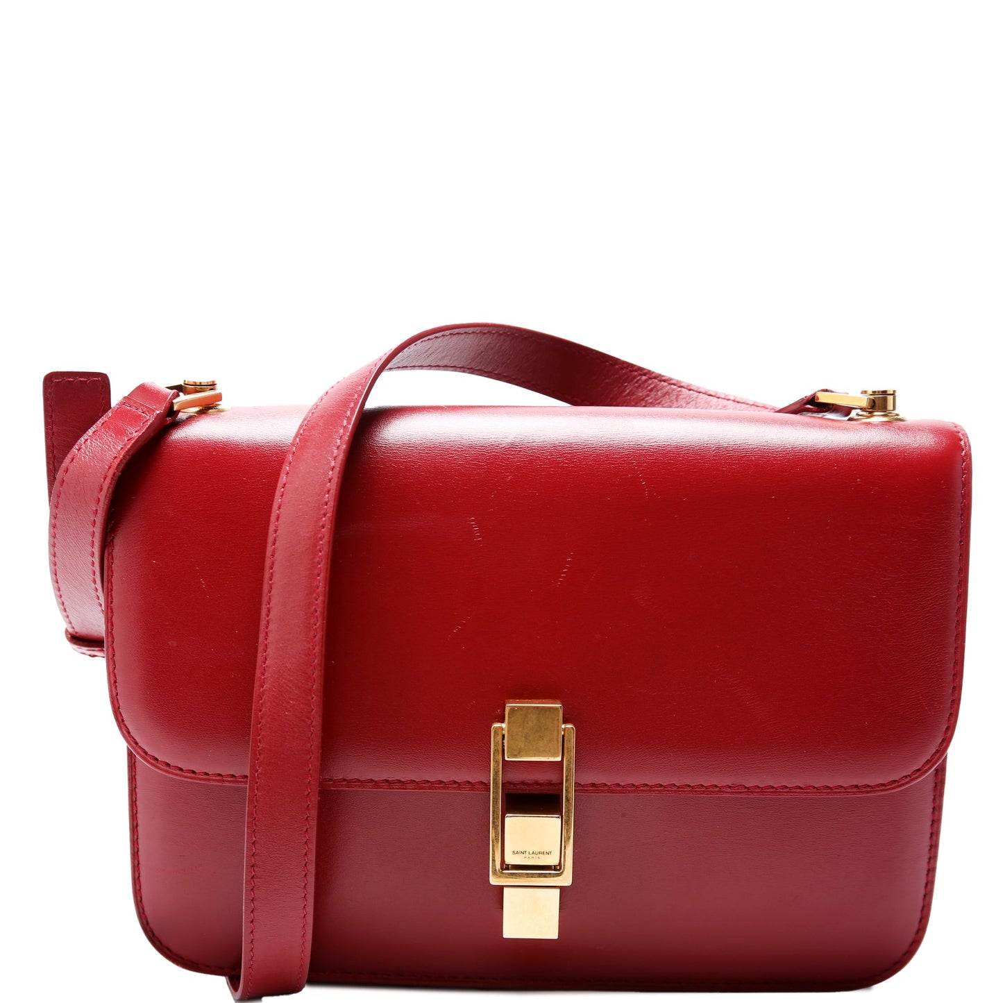 YSL Saint Laurent Saint Laurent Calfskin Le Carre Satchel Bag Red Travel Bag