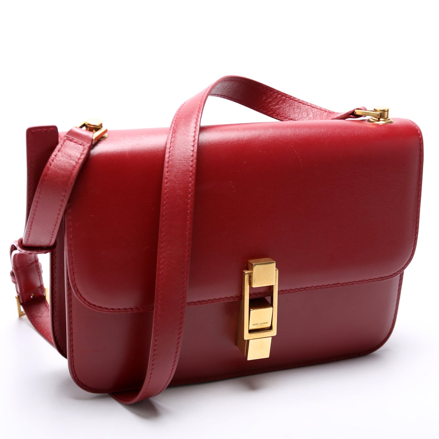 YSL Saint Laurent Saint Laurent Calfskin Le Carre Satchel Bag Red Travel Bag