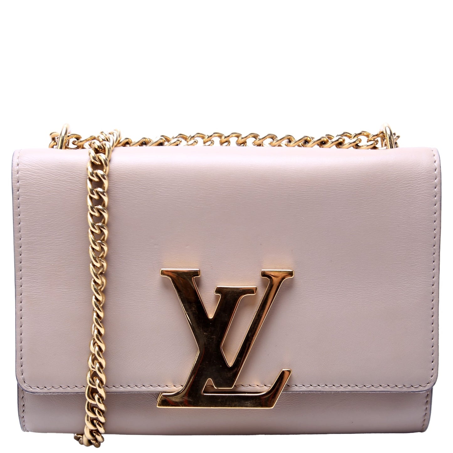 Louis Vuitton Louise MM Calfskin Beige Chain Handbag