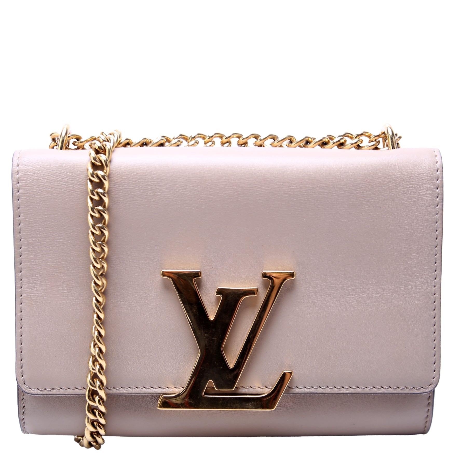 Louis Vuitton Louise MM Calfskin Beige Chain Handbag