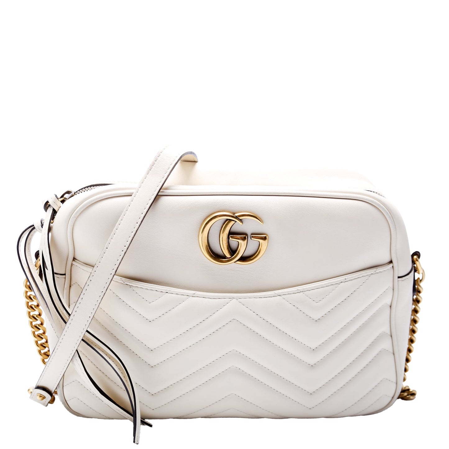 Gucci GG Marmont Cream Medium Chain Handbag