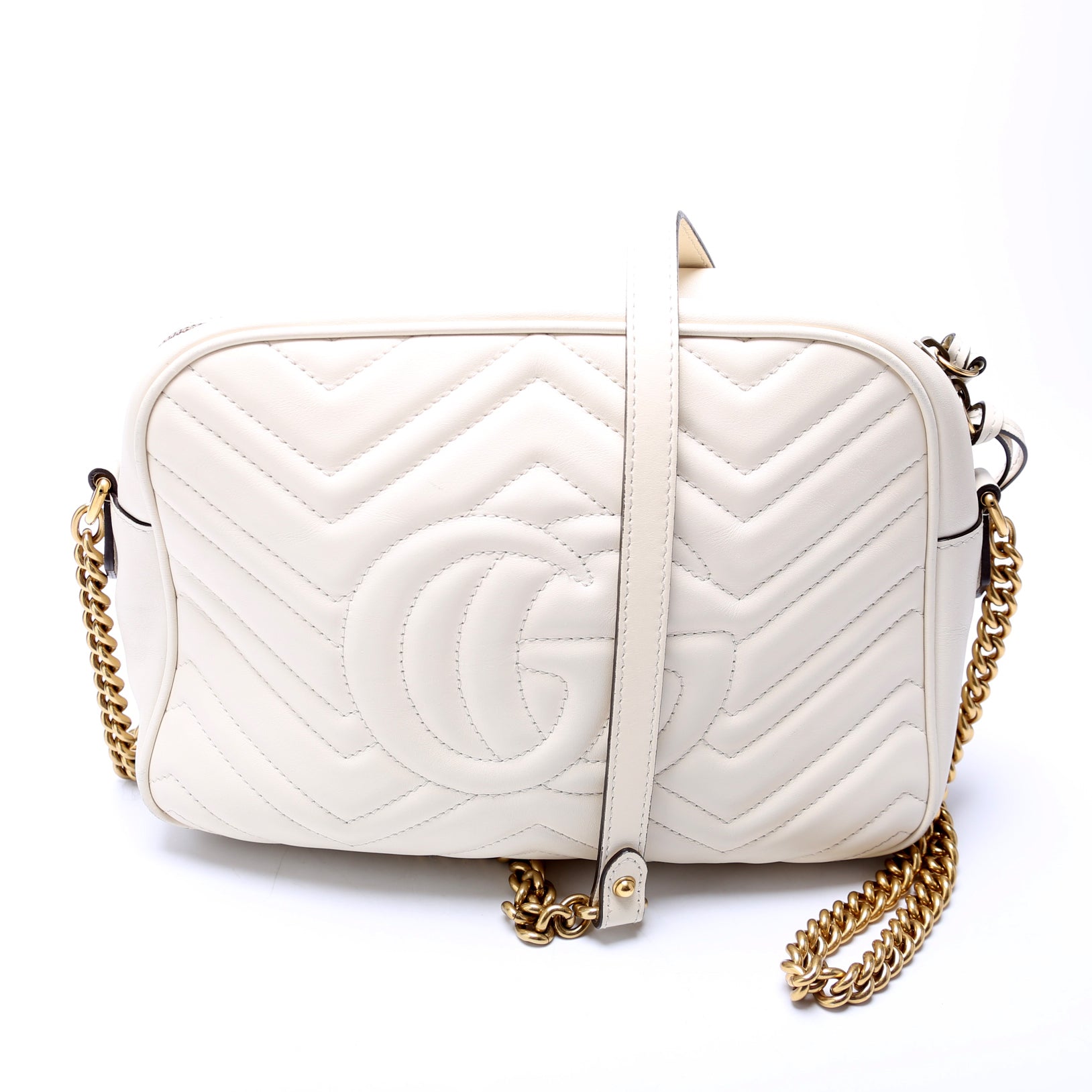 Gucci GG Marmont Cream Medium Chain Handbag