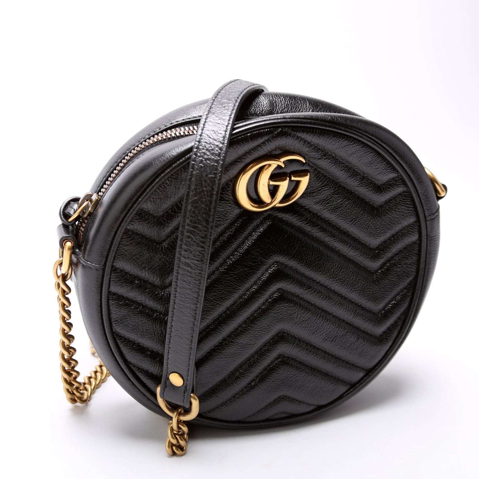 Gucci Marmont Round Black Mini Travel Bag