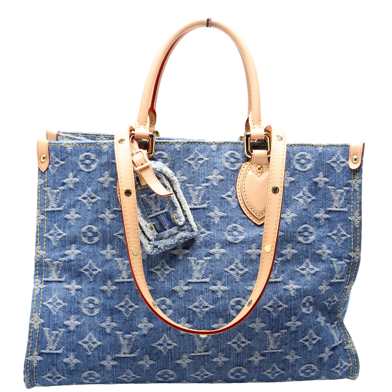 Louis Vuitton ONTEHGO MM Denim Monogram Handbag