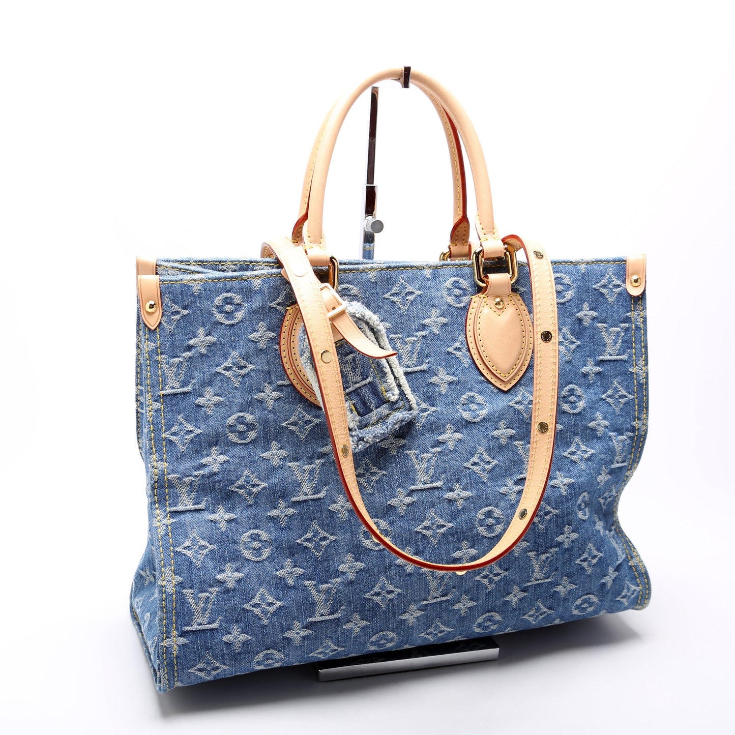 Louis Vuitton ONTEHGO MM Denim Monogram Handbag