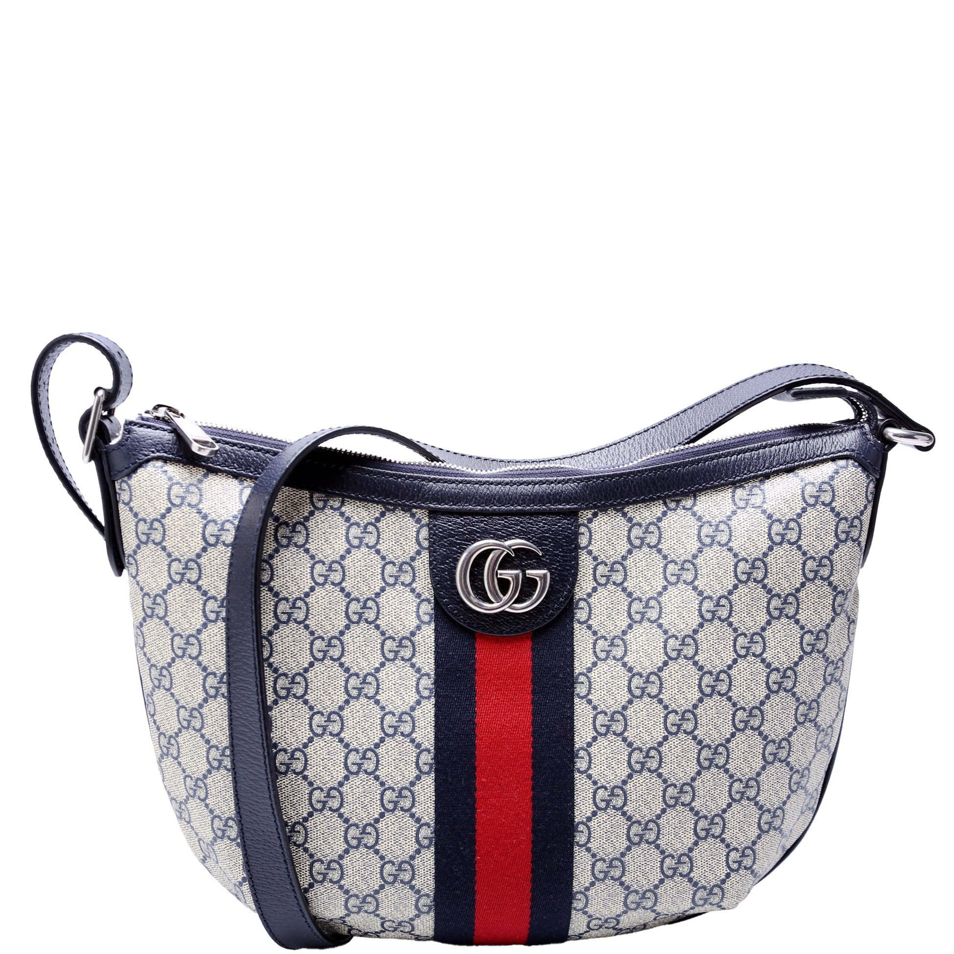 Gucci Ophidia GG Supreme Beige Navy Small Shoulder Bag