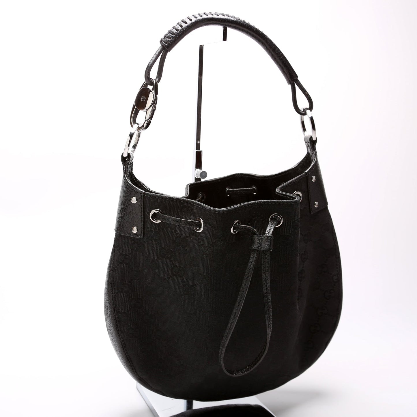 Gucci GG Drawstring Canvas Black Small Jewelry