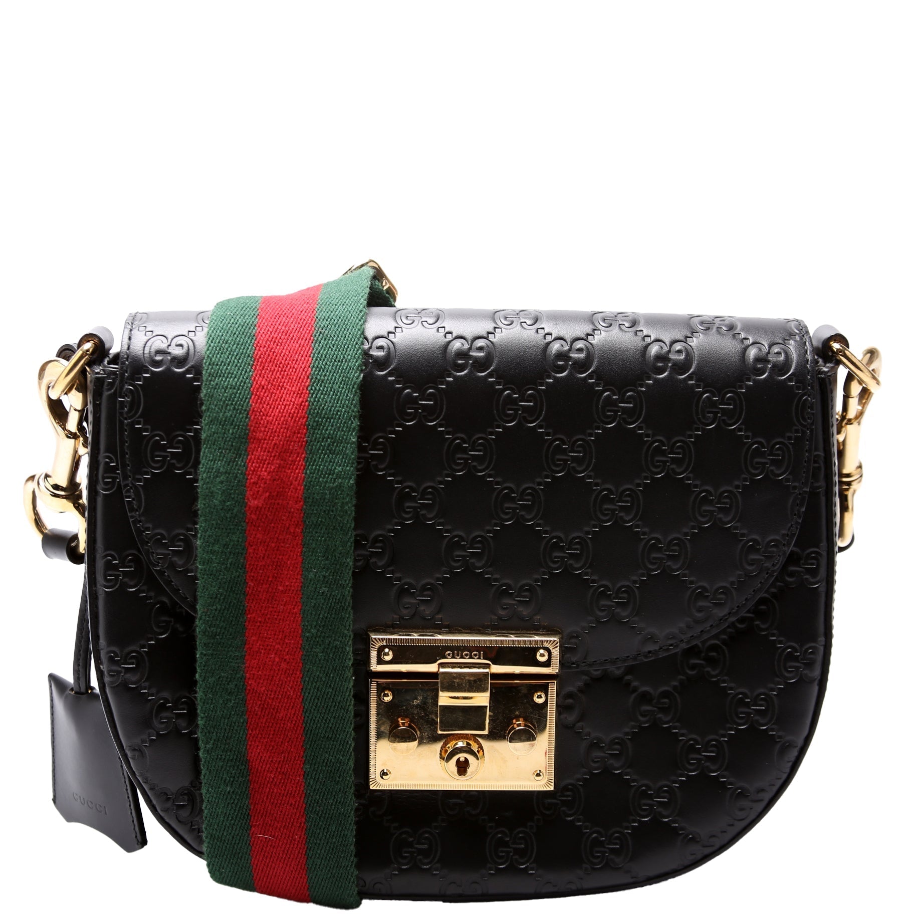 Gucci Padlock Messenger Black Medium Travel Bag