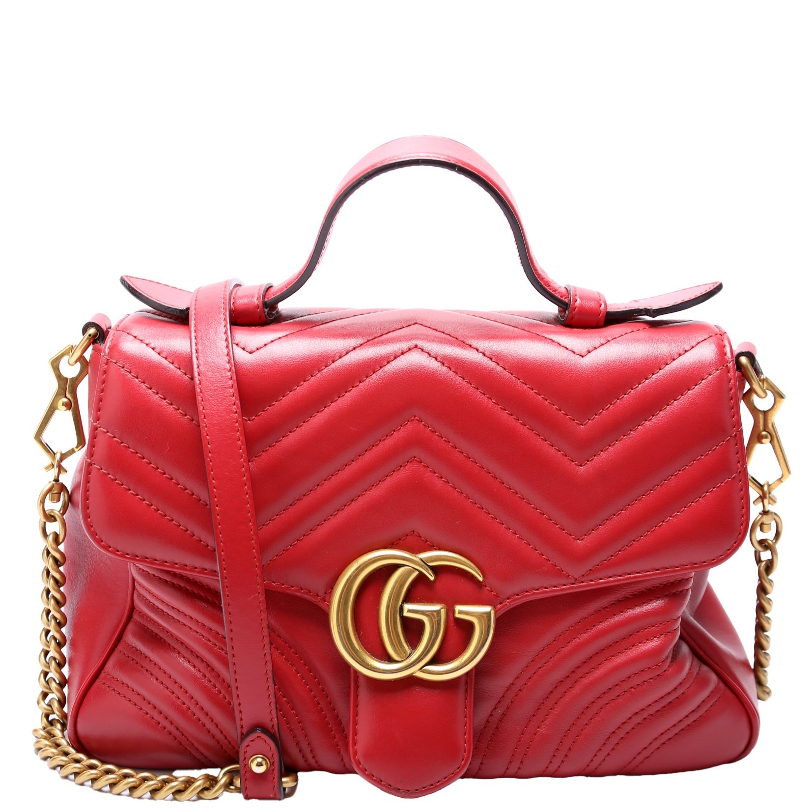 Gucci GG Marmont Red Small Top Handle Travel Bag
