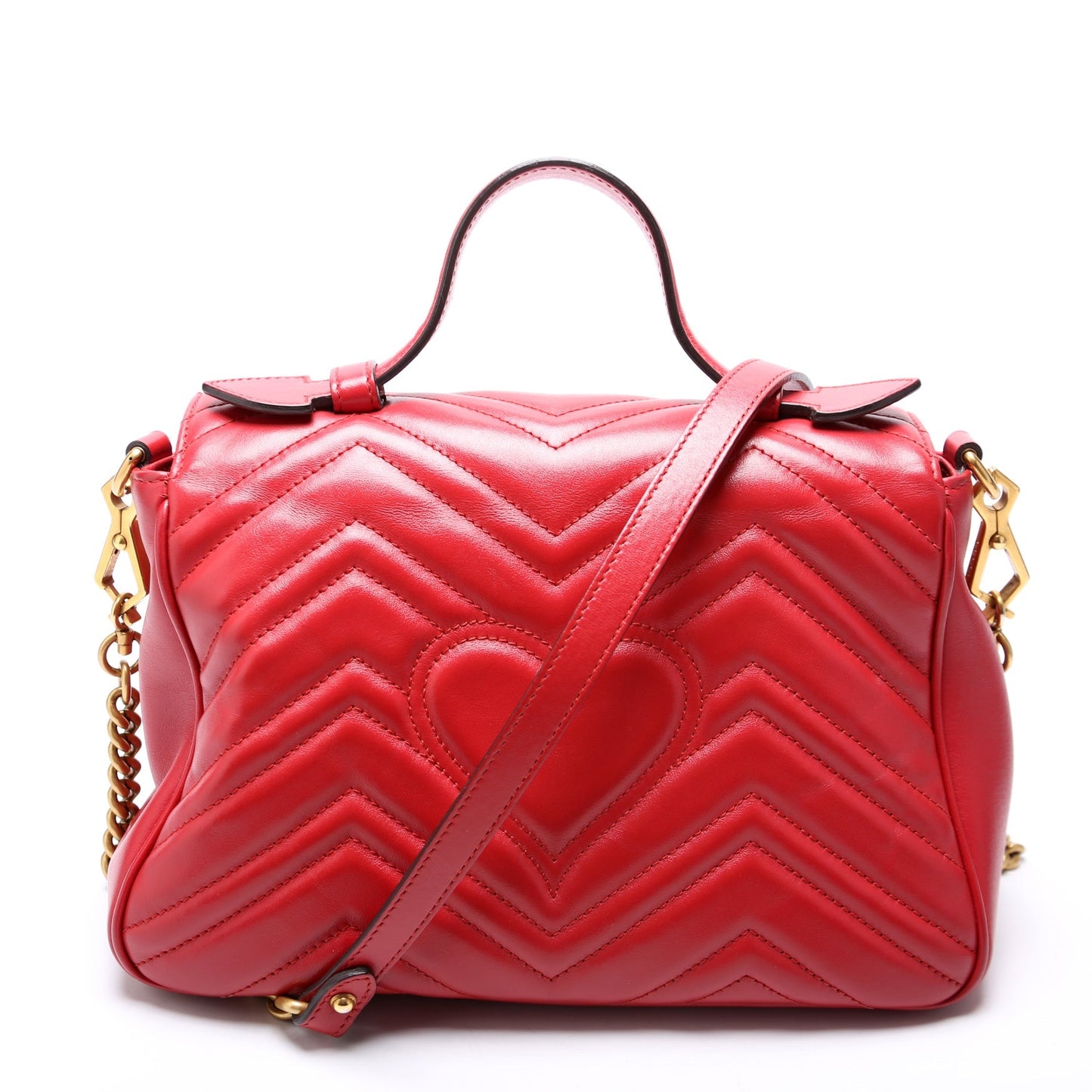 Gucci GG Marmont Red Small Top Handle Travel Bag