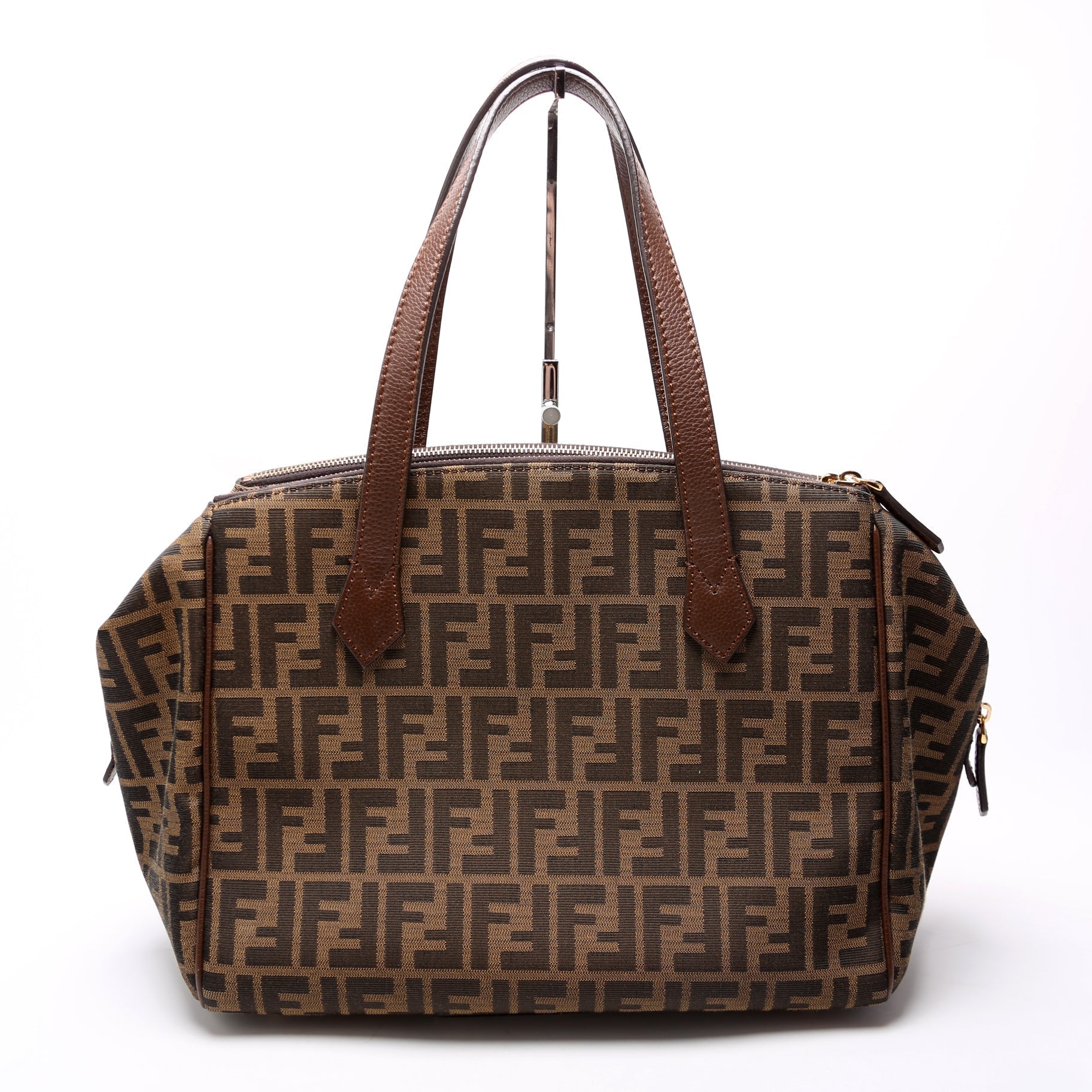Fendi 8Bl118 Zucca Double Tote Bag Zip