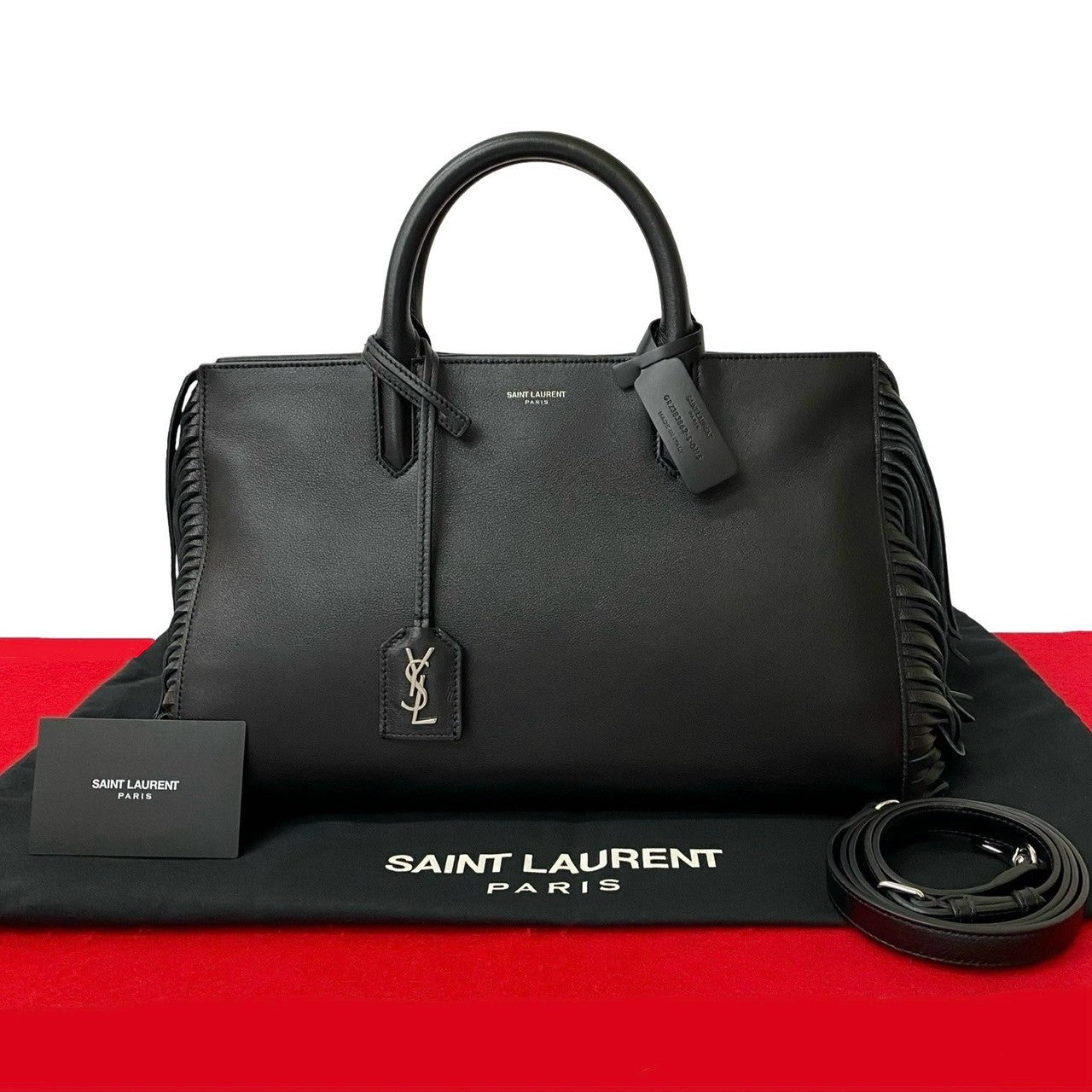YSL Saint Laurent Paris Rive Gauche 2Way Bag Leather Travel Bag