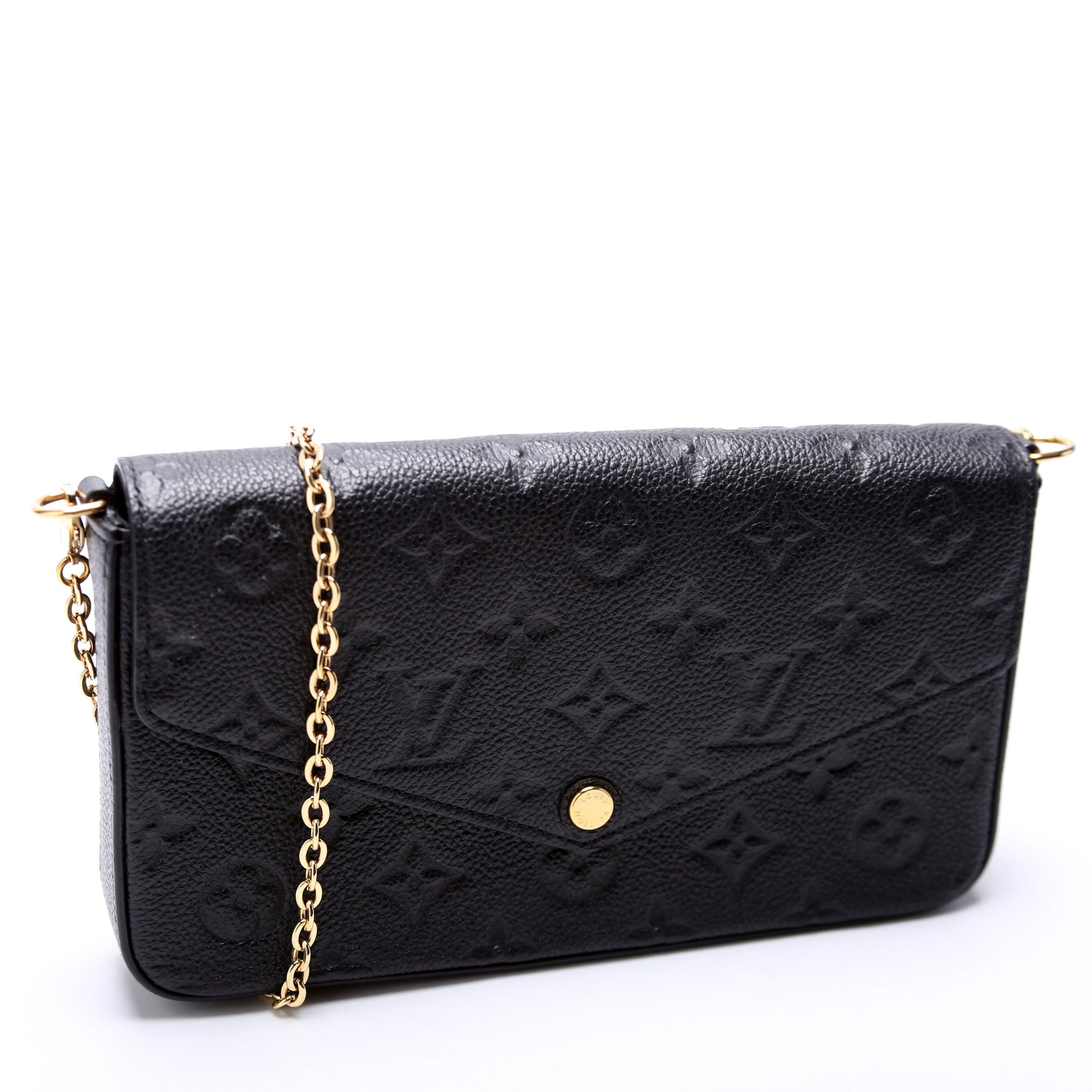 Louis Vuitton Pochette Felicie Empreinte Black Clutch Bag Black 8