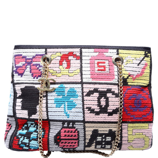 Chanel Precious Symbols Needlepoint Charms 8M Key Chain
