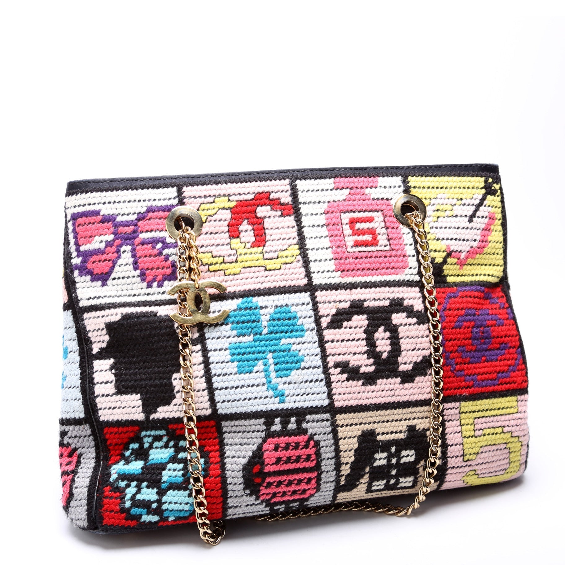 Chanel Precious Symbols Needlepoint Charms 8M Key Chain