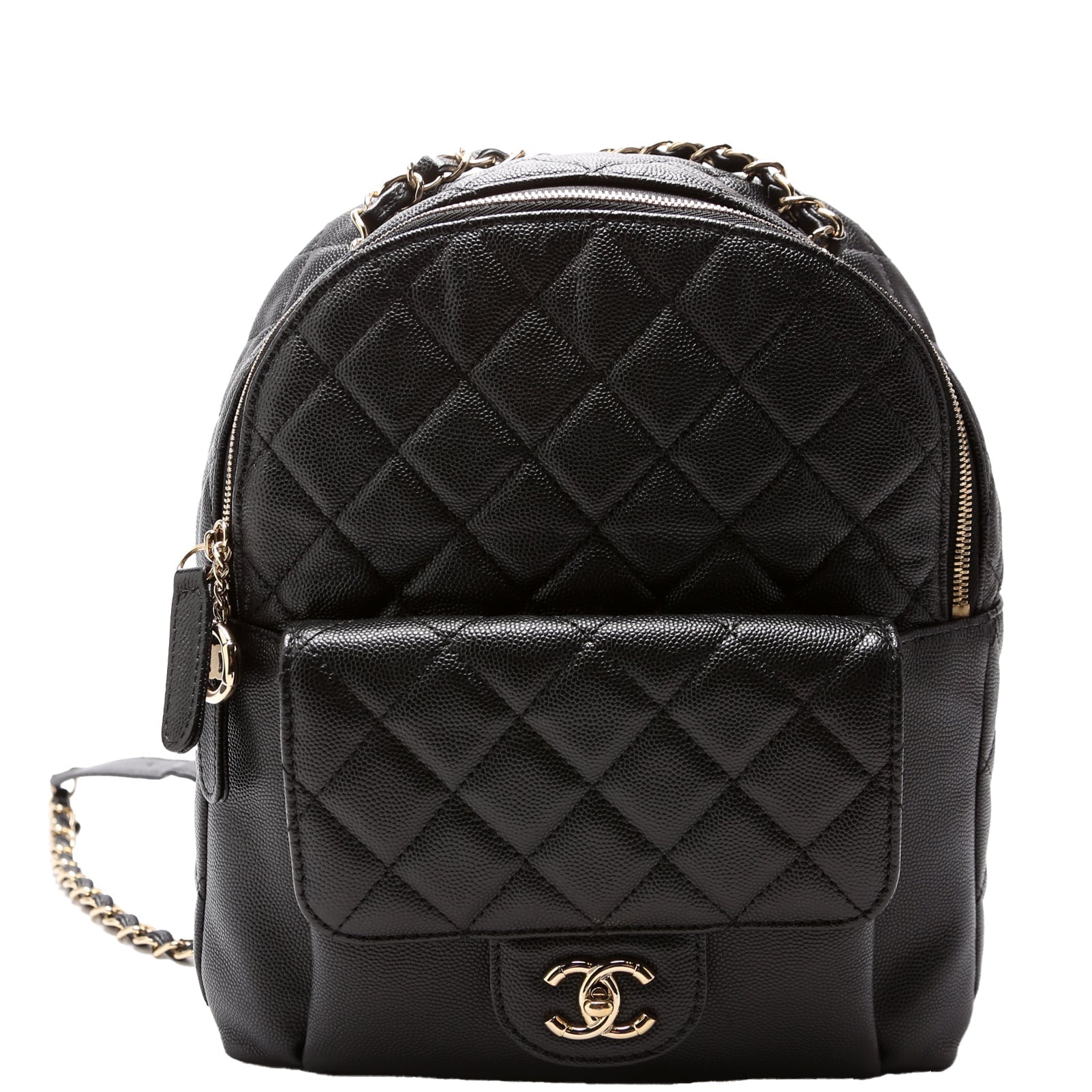Chanel Zip Around Backpack Caviar 26M Black
