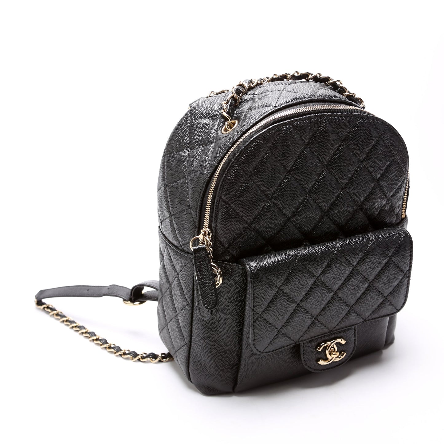 Chanel Zip Around Backpack Caviar 26M Black