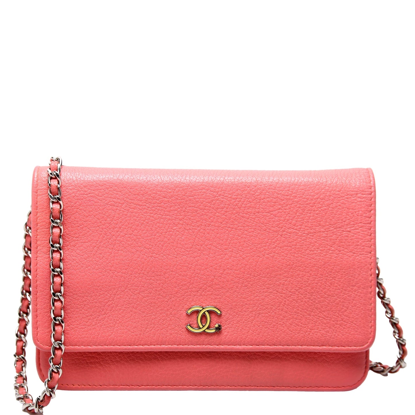 Chanel WOC CC Lucky Clover Charm Pink Key Chain