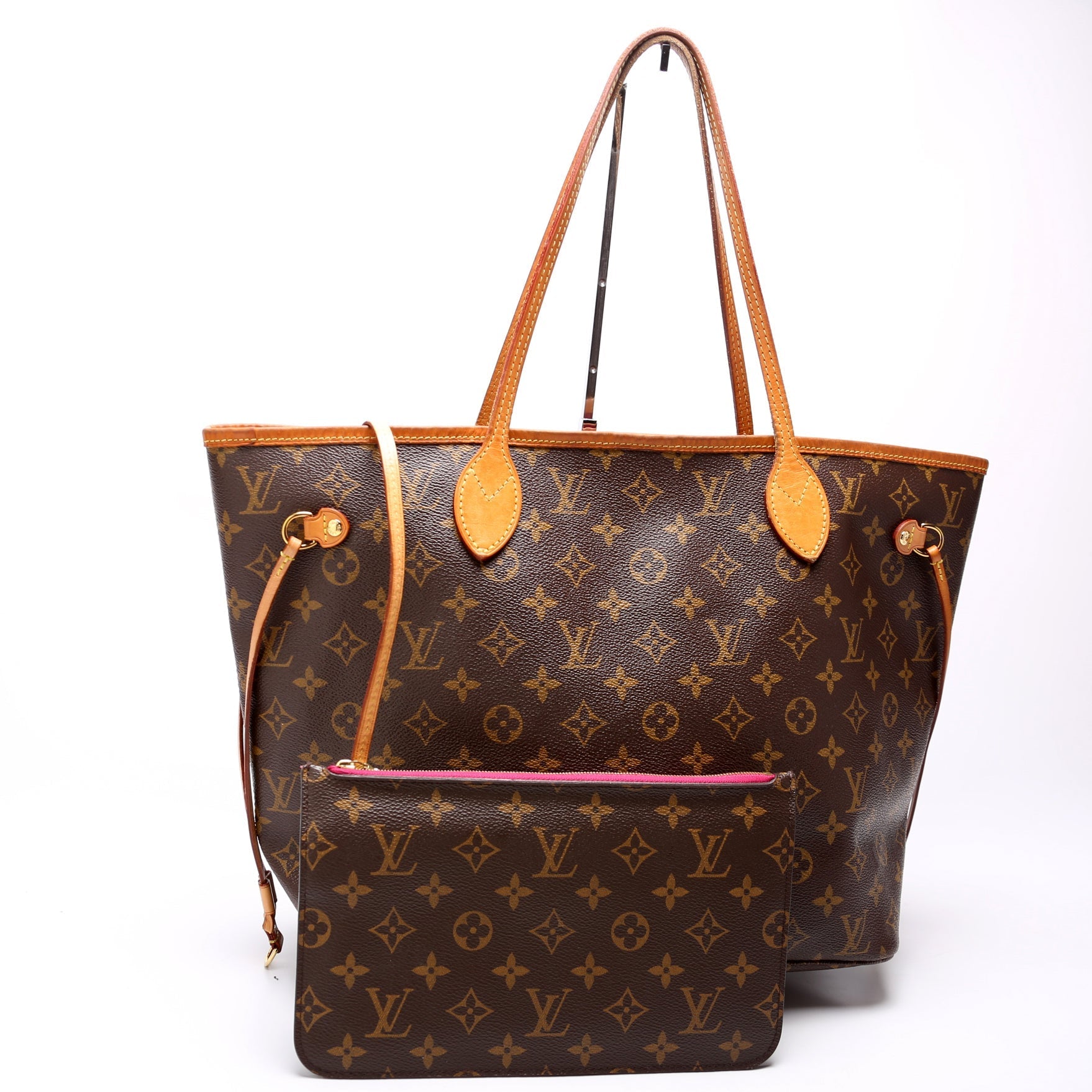 Louis Vuitton Neverfull W MM Monogram Pink Wallet Case Pink 2