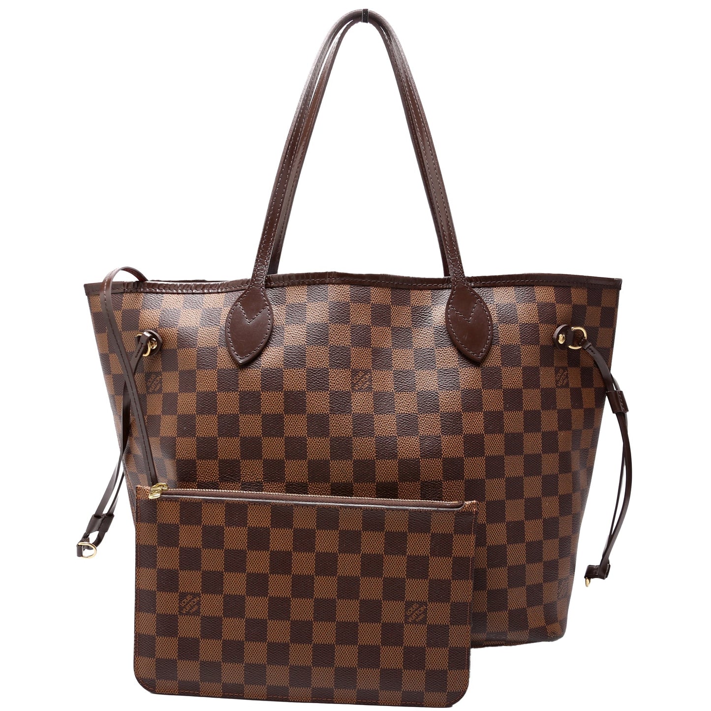 Louis Vuitton Neverfull W MM Ebene Damier Red Wallet Case