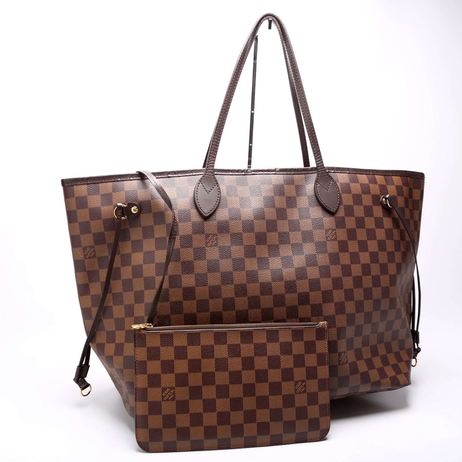 Louis Vuitton Neverfull W GM Ebene Damier Red Wallet Case Ebene Red