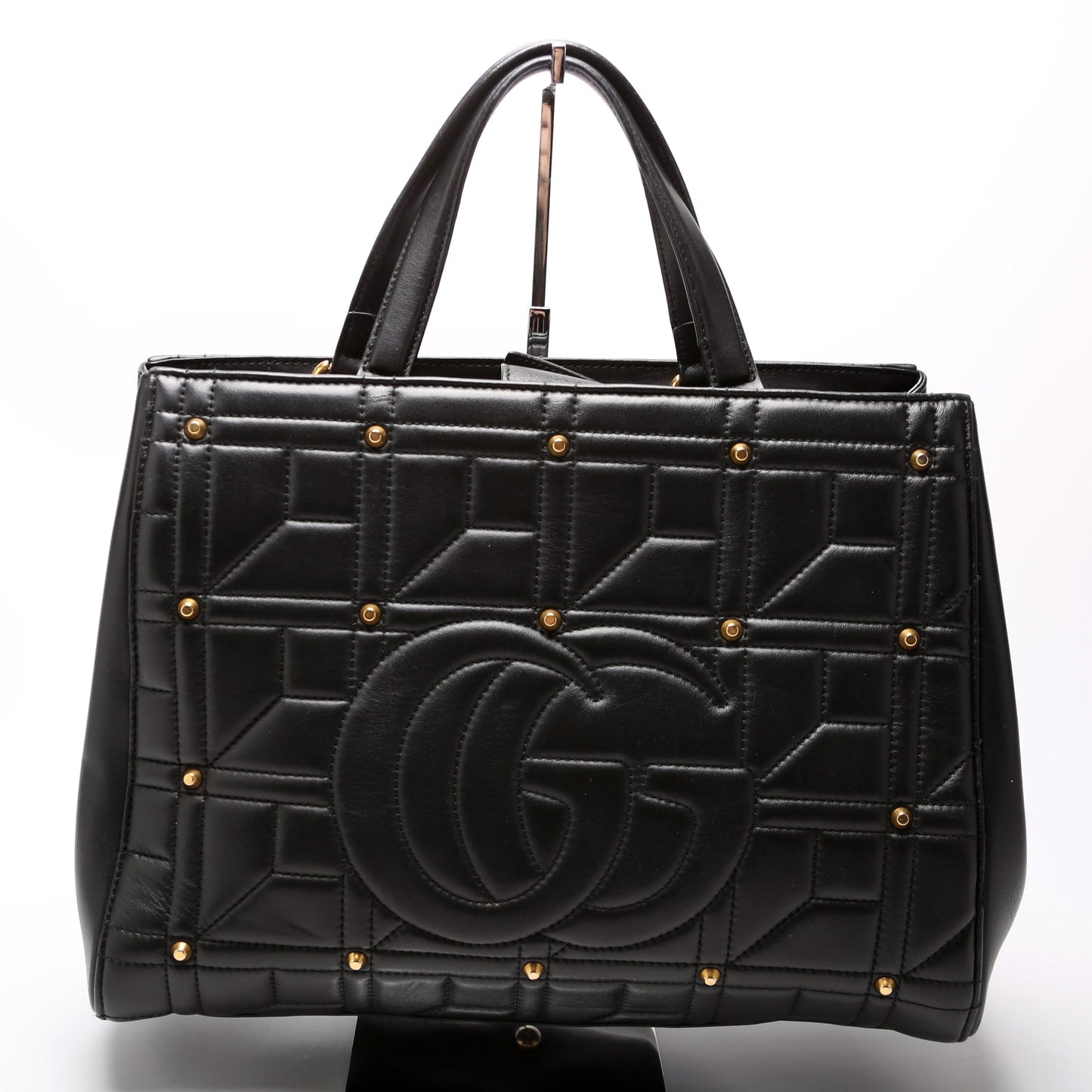 Gucci Marmont Studded Black Top Handle Travel Bag