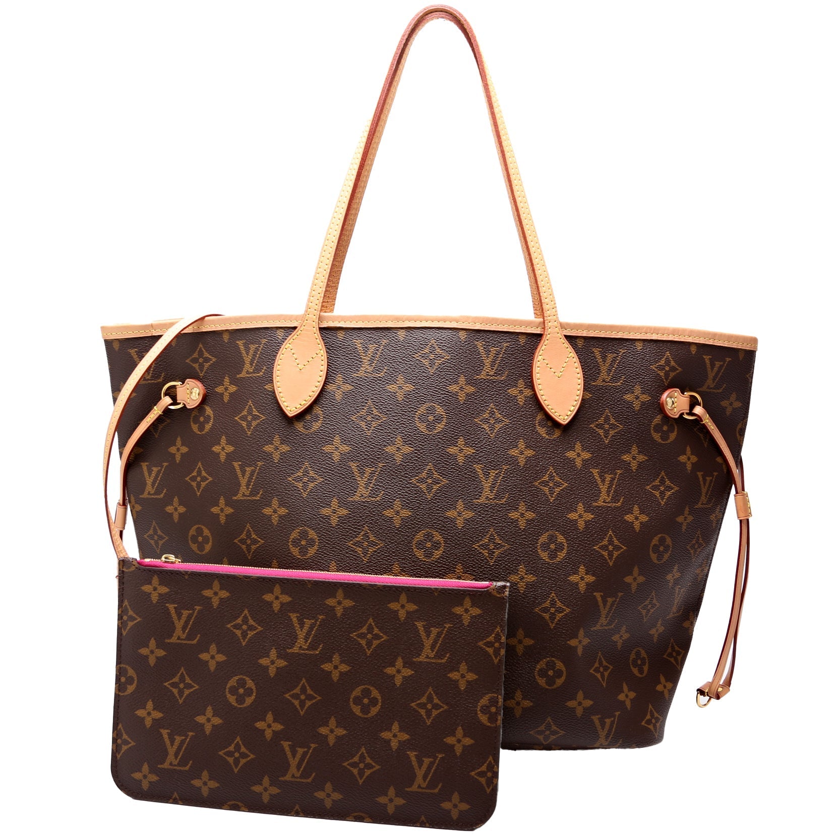 Louis Vuitton Neverfull W MM Monogram Pink Wallet Case
