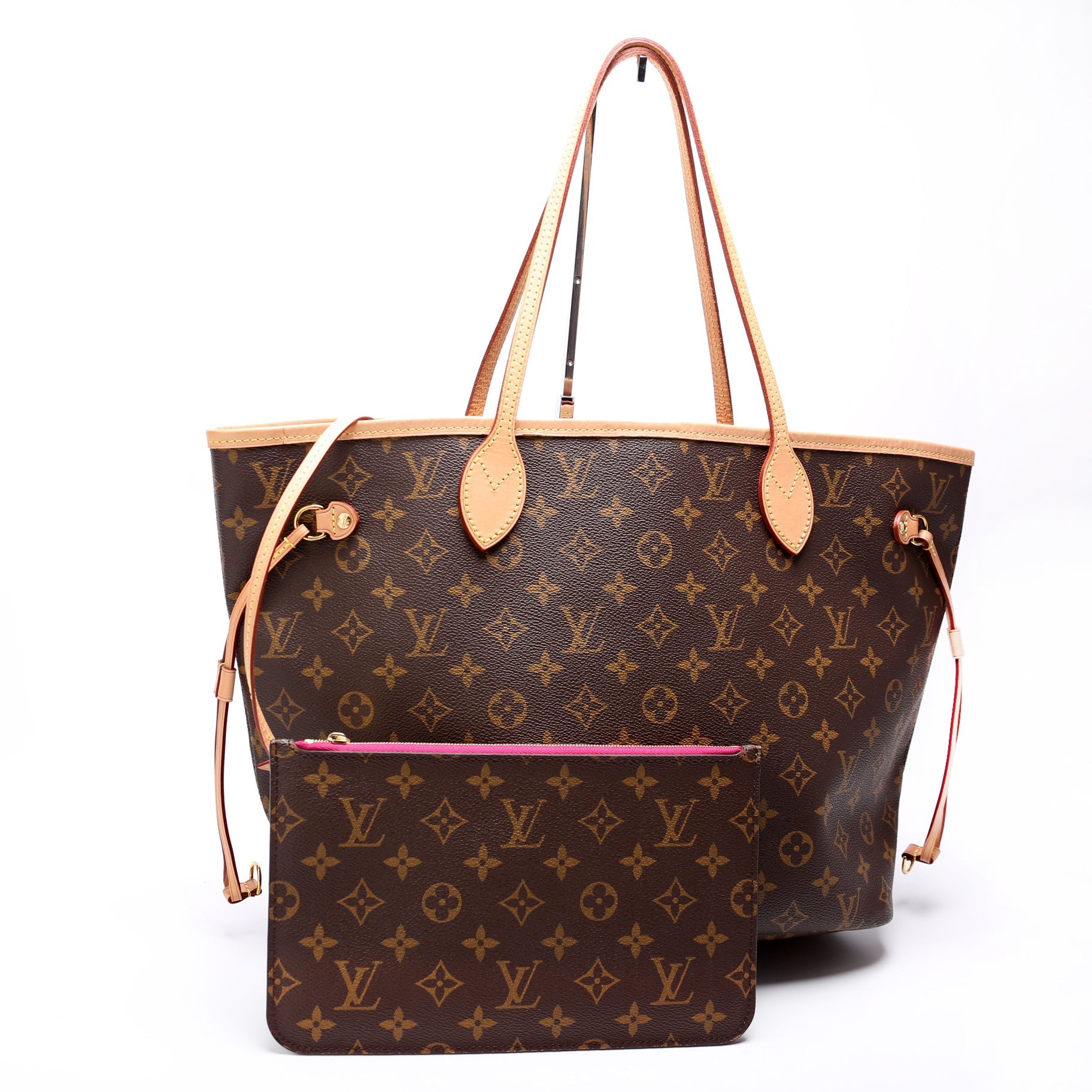 Louis Vuitton Neverfull W MM Monogram Pink Wallet Case